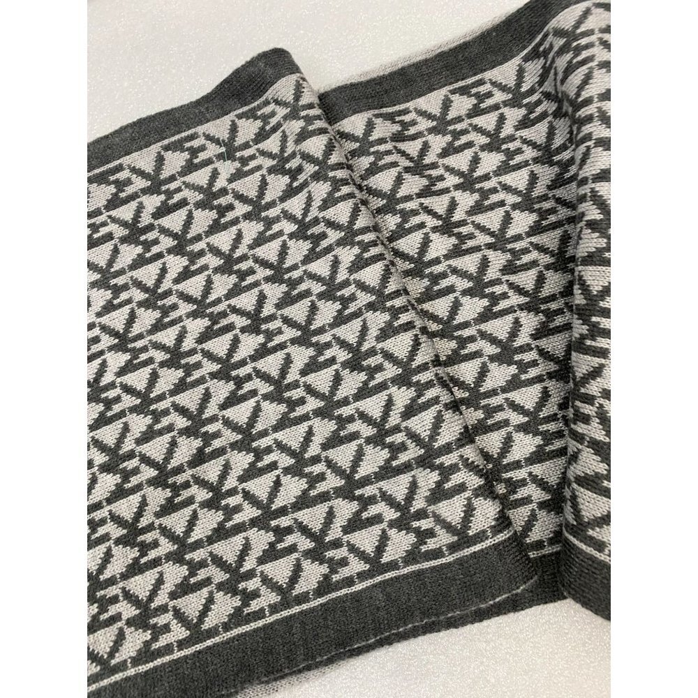 Michael Kors Scarf Logo Gray One Size Unisex Fall Winter - Picture 7 of 7